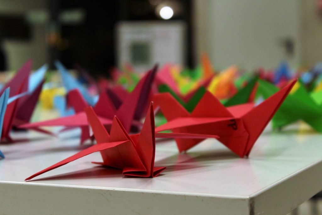 origami su un tavolo